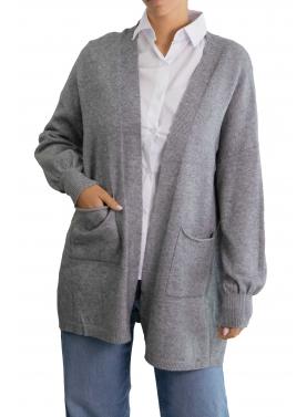 Cardigan lungo aperto con tasche